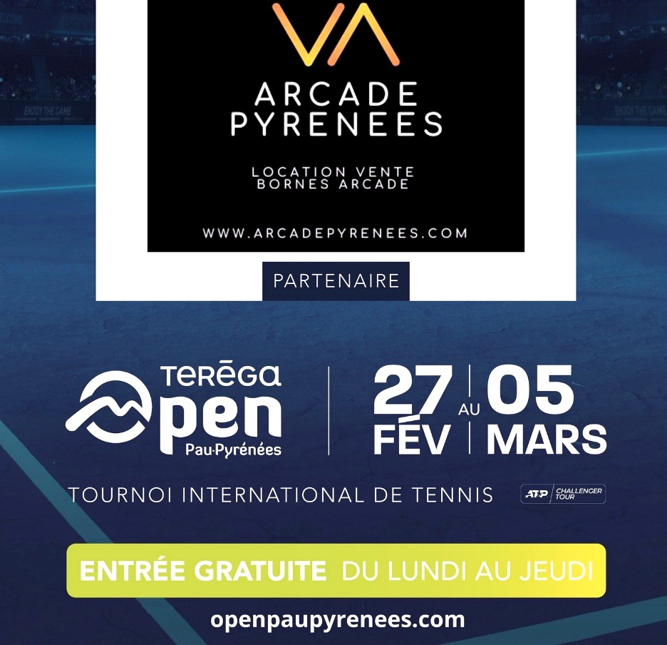 Affiche partenaire Open Pau Teréga avec Arcade Pyrénées